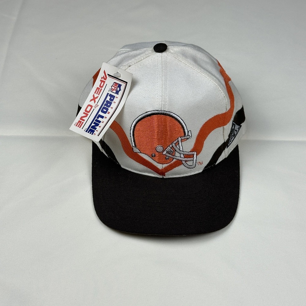 VTG 90s Cleveland Browns Apex One Proline Ribbon Wave NFL Snapback Hat Cap NWT - Picture 2 of 9